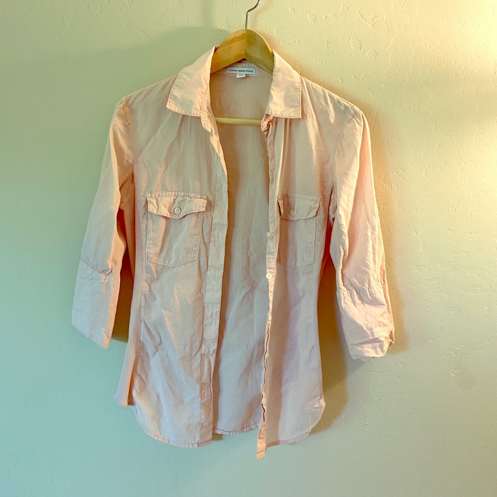 James Perse pink shirt adjustable sleeve